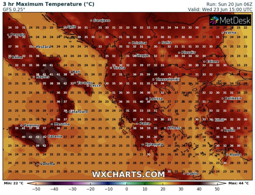 Καιρός - Λαγουβάρδος: «Ο καύσωνας θα έχει μεγάλη διάρκεια» - Πότε ξεκινούν τα 43άρια και πού - Χάρτες με τις θερμοκρασίες