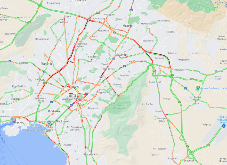 Κίνηση στους δρόμους: Πού έχει μποτιλιάρισμα τώρα - Χαμηλές ταχύτητες στην Αττική Οδό και επί της Αθηνών - Λαμίας