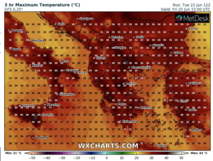 Καιρός: «Καμίνι» σήμερα η χώρα - Δείτε πού θα σημειωθούν καταιγίδες και πότε θα υποχωρήσει ο καύσωνας