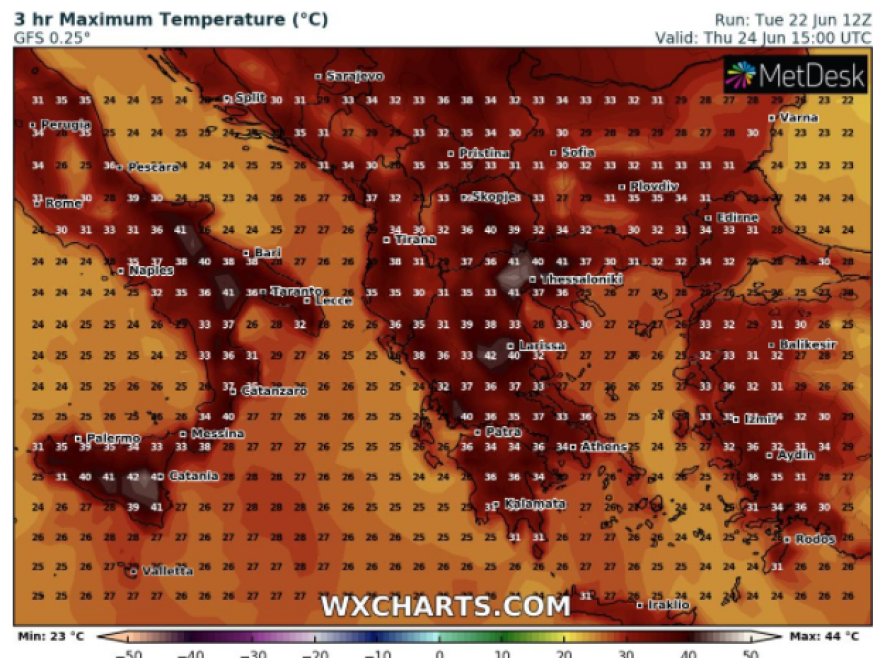 Καιρός: «Καμίνι» σήμερα η χώρα - Δείτε πού θα σημειωθούν καταιγίδες και πότε θα υποχωρήσει ο καύσωνας