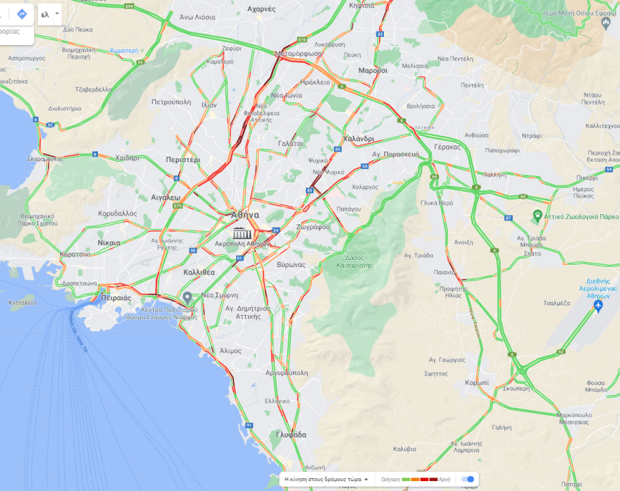 Κίνηση στους δρόμους: Πού θα συναντήσετε μποτιλιάρισμα τώρα - Live εικόνα