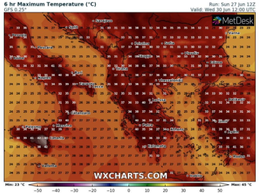 Καιρός: Υποχώρηση των πολύ υψηλών θερμοκρασιών - Δεύτερο κύμα καύσωνα διαρκείας από την Τετάρτη
