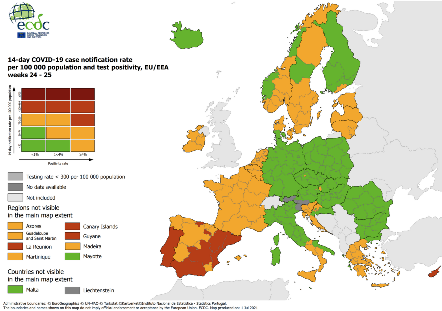 Κορωνοϊός - Χάρτης ECDC: Διόρθωσε τα δεδομένα - Τι άλλαξε στην Ελλάδα