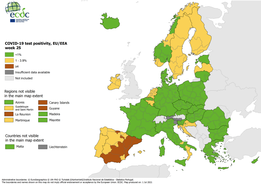 Κορωνοϊός - Χάρτης ECDC: Διόρθωσε τα δεδομένα - Τι άλλαξε στην Ελλάδα