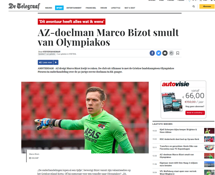 Μπιζότ: «Ναι μιλάω με Ολυμπιακό και είμαι ανοιχτός για ένα νέο κεφάλαιο»