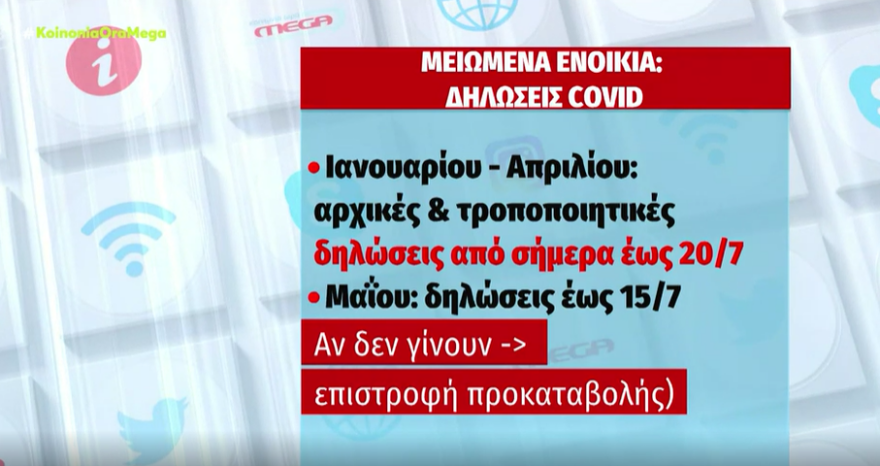 Μειωμένα ενοίκια Ιανουαρίου-Απριλίου: Ανοίγει η πλατφόρμα για τις τροποποιητικές δηλώσεις Covid - Οδηγίες για την αίτηση