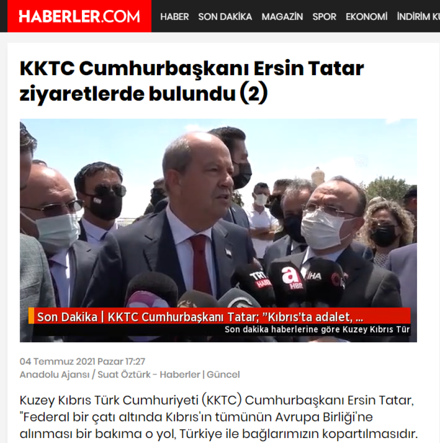 Βασιλικότερος του Ερντογάν ο Ερσίν Τατάρ: Θυμήθηκε την άλωση της Κύπρου από τον Σελίμ Β' 