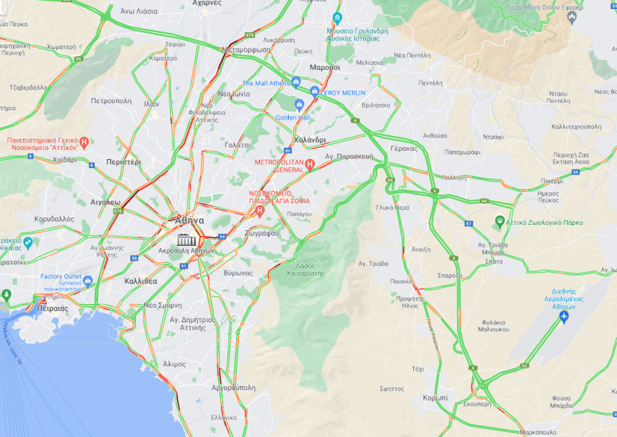 Κίνηση στους δρόμους: Πού έχει μποτιλιάρισμα τώρα στην Αθήνα, καθυστερήσεις στην άνοδο του Κηφισού - Live εικόνα