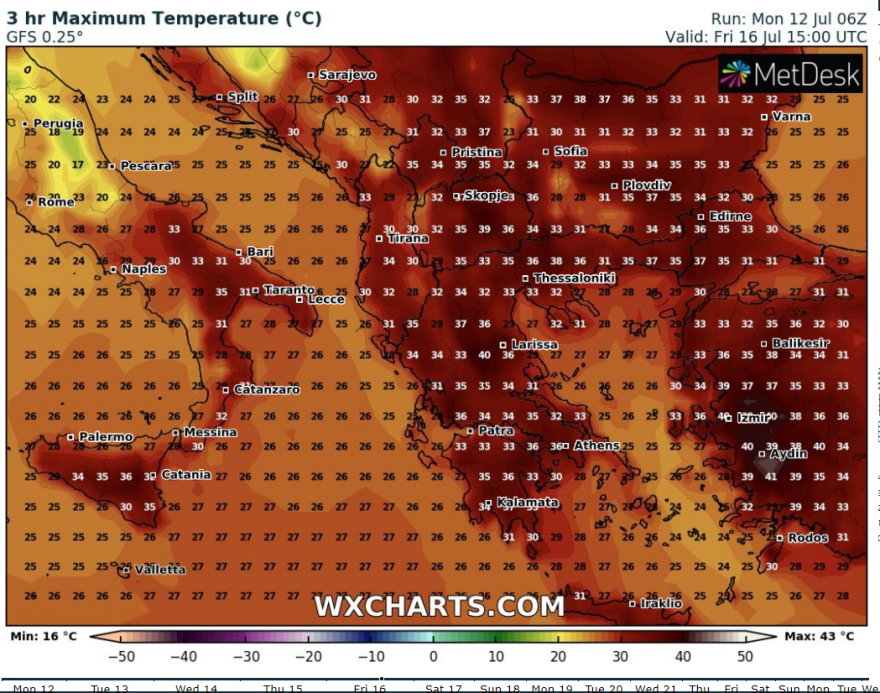 Καιρός - Έκτακτο δελτίο καιρού: Νέος καύσωνας με 40άρια στα ηπειρωτικά από την Τετάρτη - Νέοι χάρτες, βίντεο