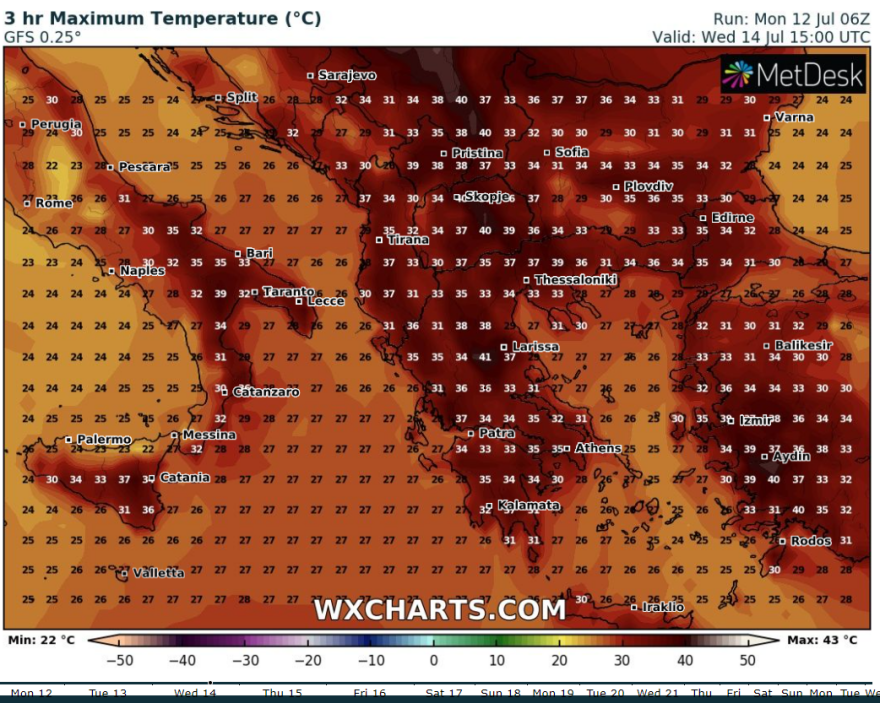 Καιρός - Έκτακτο δελτίο καιρού: Νέος καύσωνας με 40άρια στα ηπειρωτικά από την Τετάρτη - Νέοι χάρτες, βίντεο