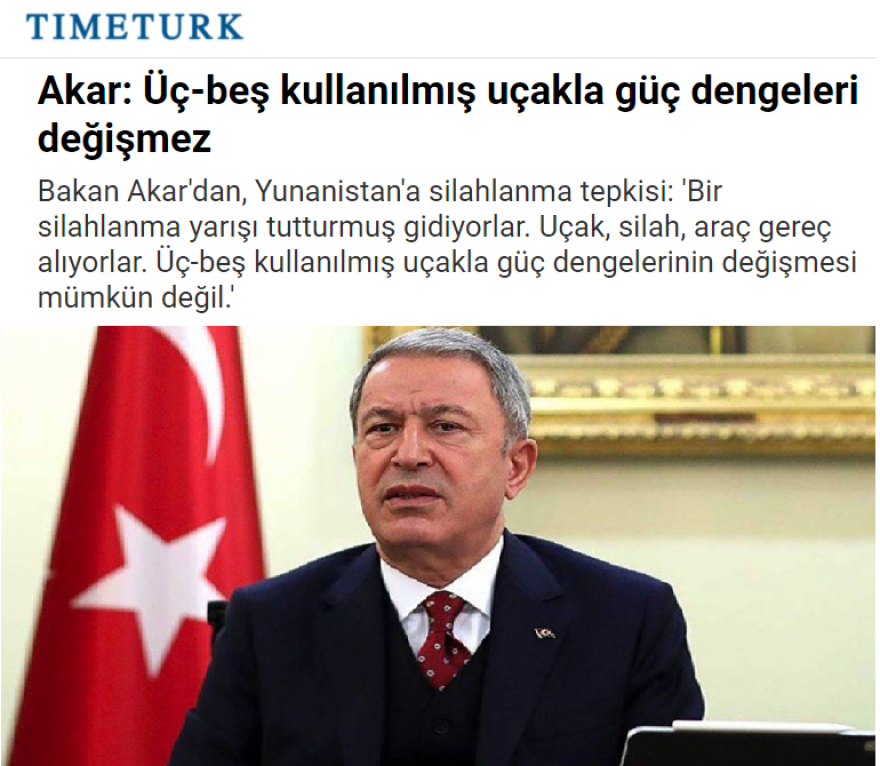Ακάρ: «Δεν αλλάζει η ισορροπία στο Αιγαίο με τα μεταχειρισμένα Rafale που αγόρασε η Ελλάδα»