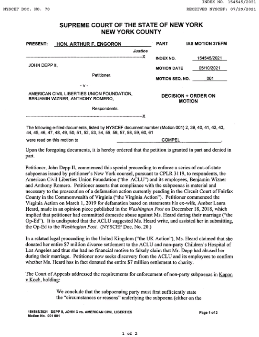 Τζόνι Ντεπ: Η πρώτη μεγάλη δικαστική νίκη στη διαμάχη με την Άμπερ Χερντ