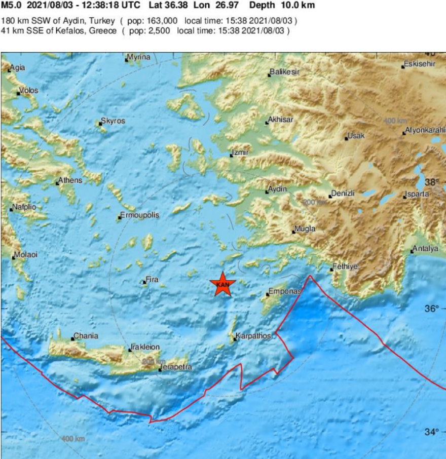 Σεισμός τώρα 5,1 Ρίχτερ στα ανοιχτά της Τήλου - Λέκκας: «Παρακολουθούμε το φαινόμενο»