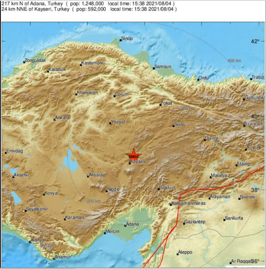 Σεισμός 4,1 Ρίχτερ στην Καππαδοκία της κεντρικής Τουρκίας