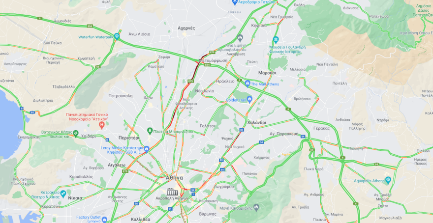 Κίνηση στους δρόμους: Κυκλοφοριακές ρυθμίσεις στη Βαρυμπόμπη - Πού έχει μποτιλιάρισμα τώρα στην Αθήνα