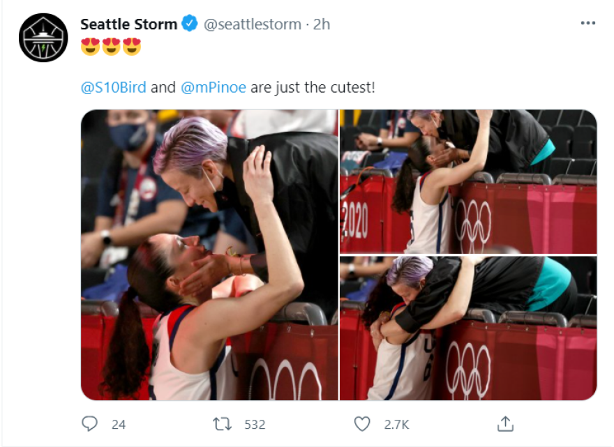 Ολυμπιακοί Αγώνες: Μέγκαν Ραπίνο και Σου Μπερντ γιόρτασαν τα μετάλλιά τους με ένα «ζεστό» φιλί στο στόμα