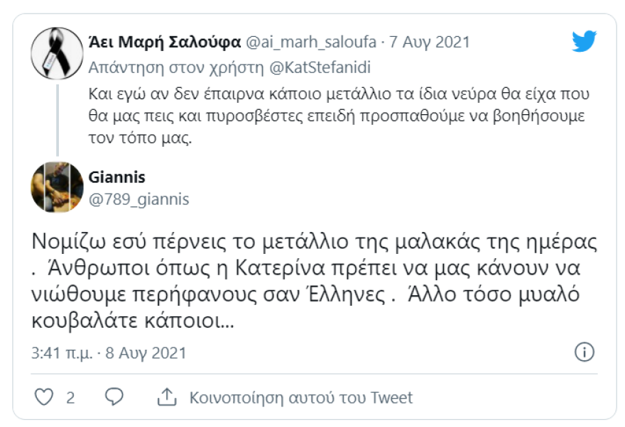 Κατερίνα Στεφανίδη: Της την «έπεσαν» στο Twitter για τις φωτιές και απάντησε προσωπικά στον καθένα!