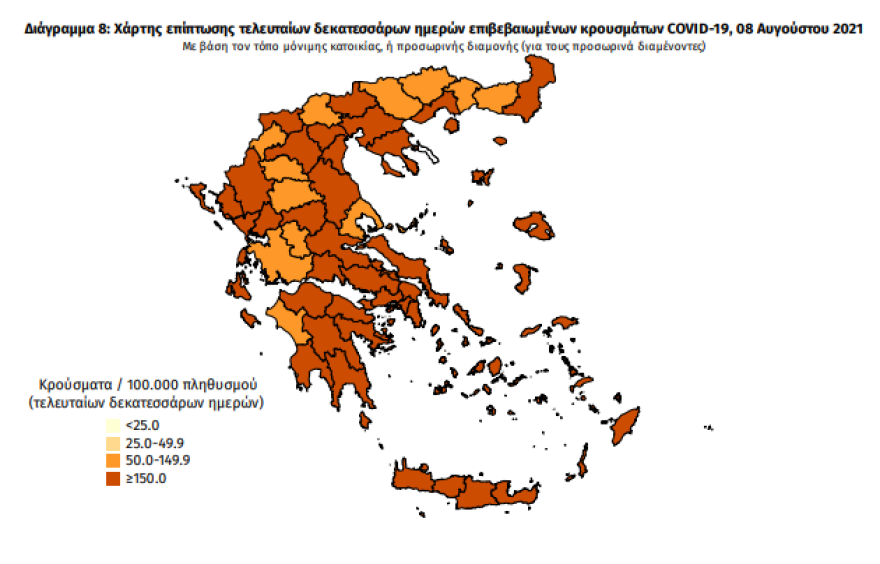 Στα  1.852 τα νέα κρούσματα - 204 οι διασωληνωμένοι, 17 θάνατοι