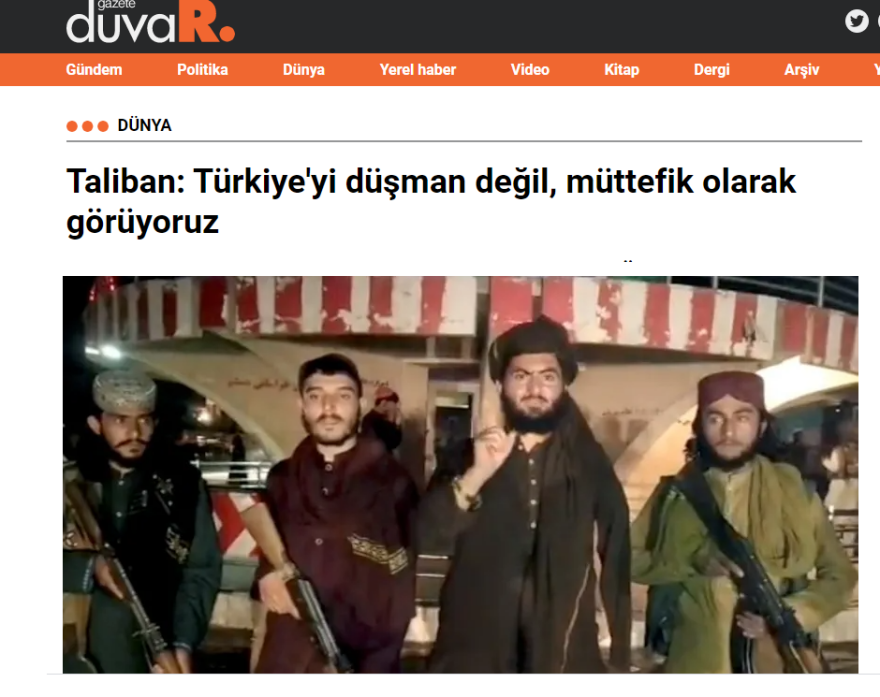 Εκπρόσωπος Ταλιμπάν: «Βλέπουμε την Τουρκία ως σύμμαχο και όχι ως εχθρό»