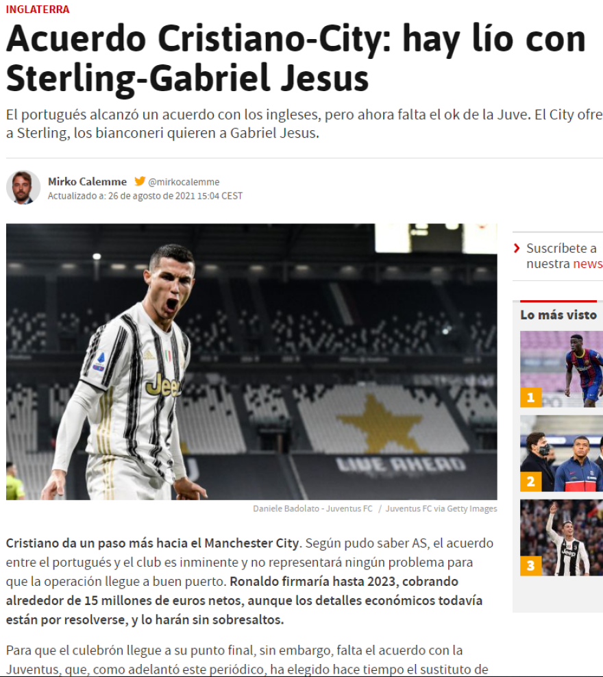 Έντονη φημολογία για οριστική συμφωνία Σίτι-Ρονάλντο