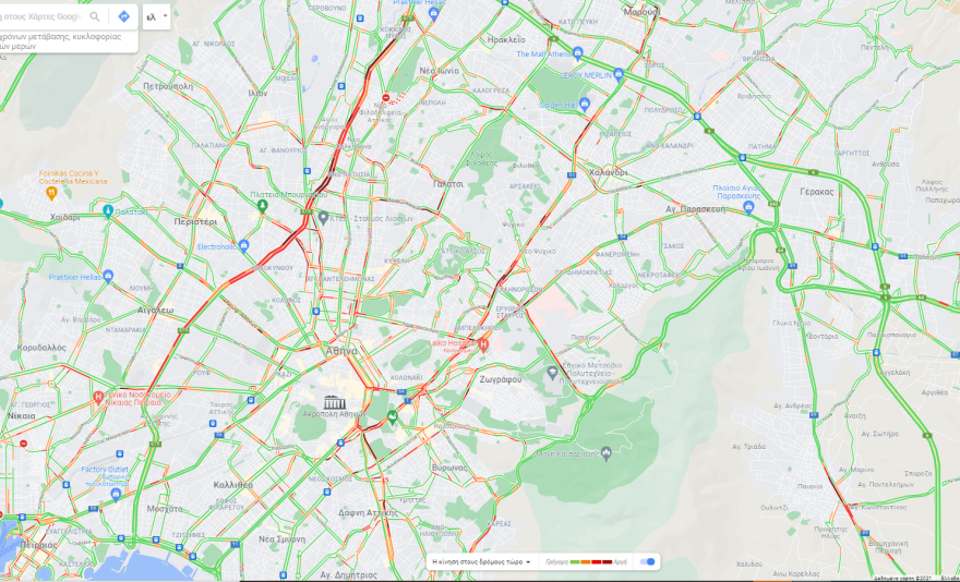 Κίνηση: Πού έχει μποτιλιάρισμα τώρα στην Αθήνα - Χαμηλές ταχύτητες στην Αθηνών - Λαμίας - Δείτε live εικόνα