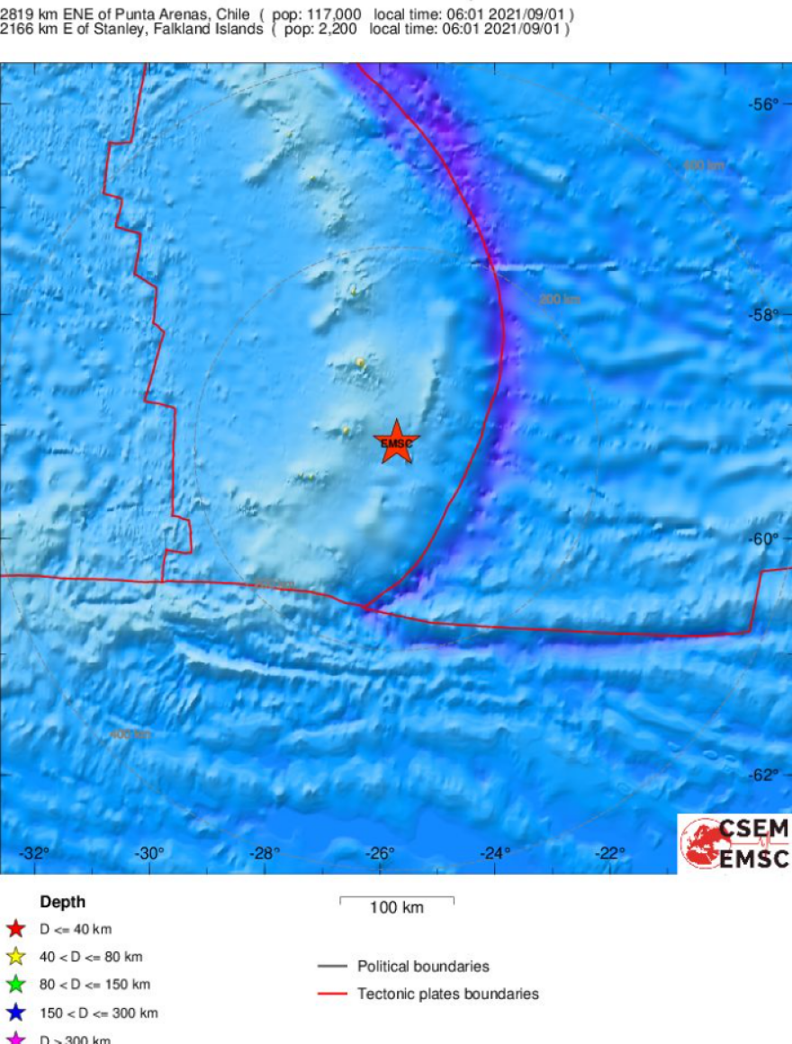 Σεισμός τώρα 5,6 Ρίχτερ στον Ατλαντικό, κοντά στα νησιά Σάντουιτς