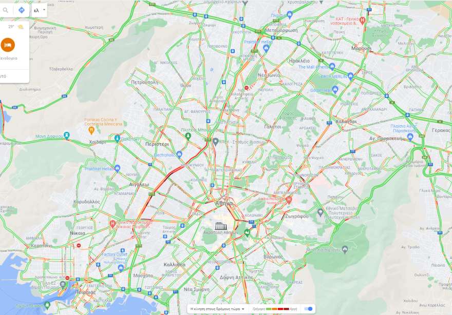 Κίνηση στους δρόμους: Μποτιλιάρισμα στον Κηφισό, λόγω τροχαίου - Live εικόνα