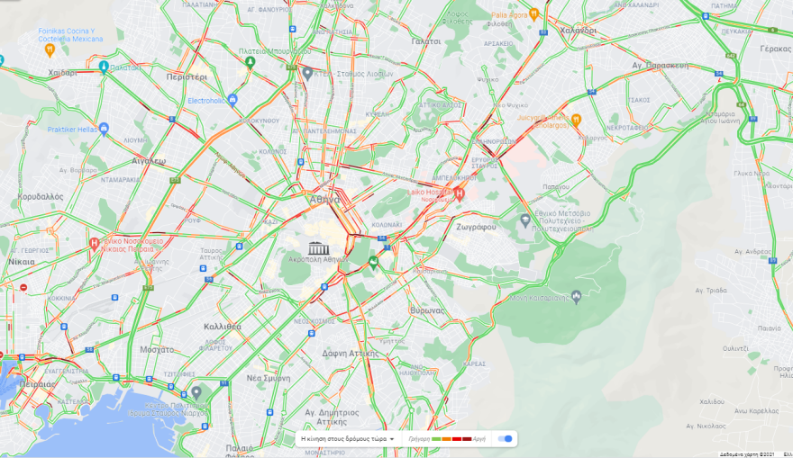Κίνηση στους δρόμους: Πού έχει μποτιλιάρισμα στο κέντρο της Αθήνας - Live εικόνα