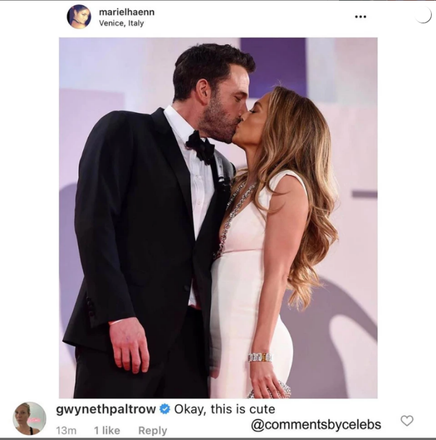 Η Γκουίνεθ Πάλτροου δίνει την ευχή της στον πρώην της, Μπεν Άφλεκ και την Τζένιφερ Λόπεζ