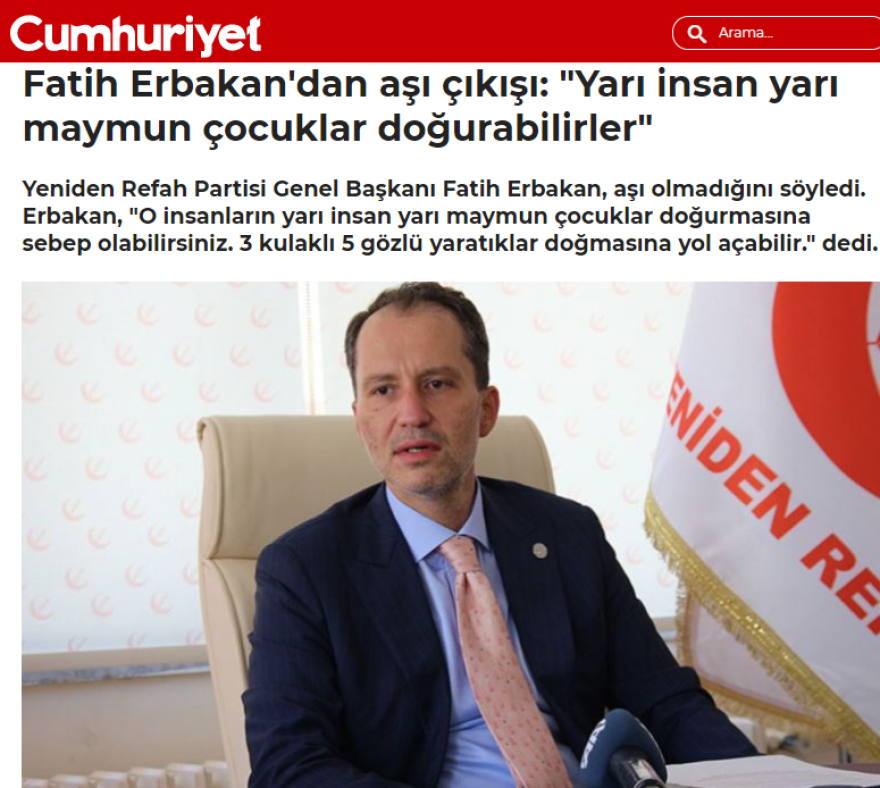 Τουρκία: Γιος πρώην πρωθυπουργού δεν εμβολιάζεται για… «να μην γεννηθούν όντα με 3 αυτιά και 5 μάτια»