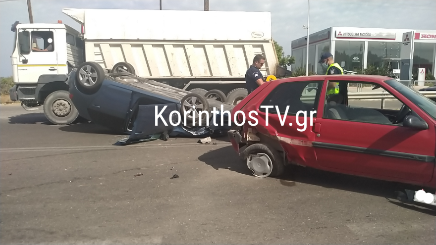 Τροχαίο με ανατροπή οχήματος στην παράλληλο της Εθνικής Οδού Κορίνθου – Πατρών (Βίντεο)