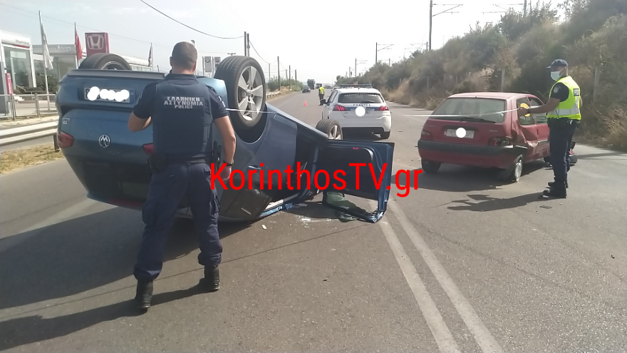 Τροχαίο με ανατροπή οχήματος στην παράλληλο της Εθνικής Οδού Κορίνθου – Πατρών (Βίντεο)