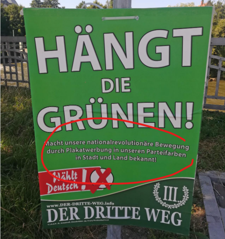 Γερμανία: Απαγορεύτηκε η αφίσα νεοναζιστικού κόμματος «Κρεμάστε τους Πράσινους» στη Βαυαρία