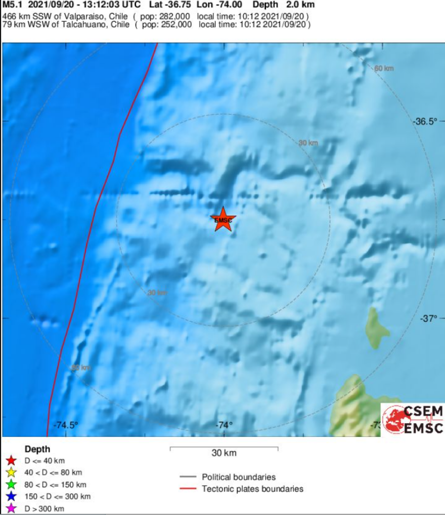 Χιλή: Σεισμός 5,1 Ρίχτερ 