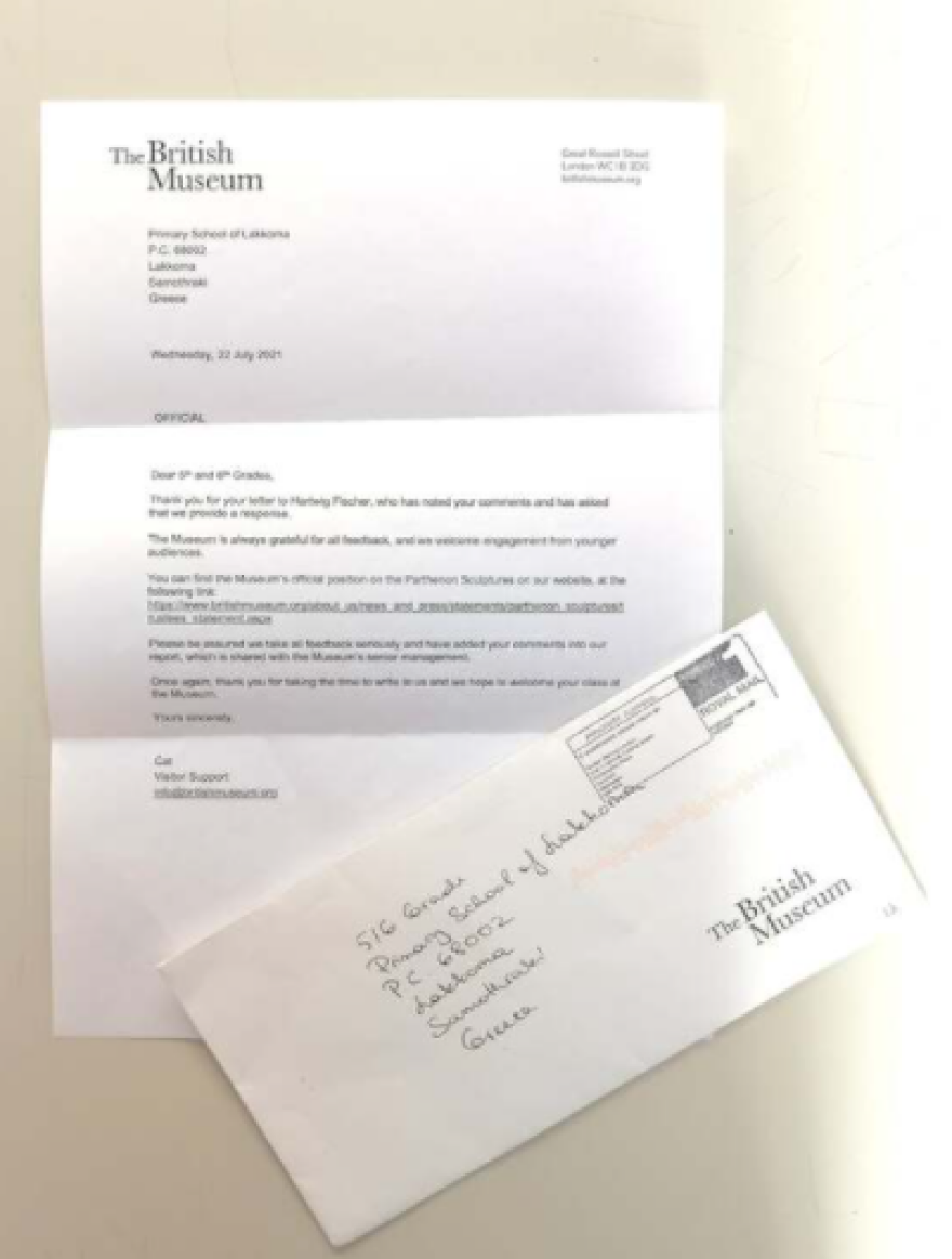 Επιστροφή των Γλυπτών του Παρθενώνα ζητούν μαθητές της Σαμοθράκης: Η απάντηση του Βρετανικού Μουσείου