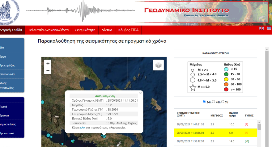 Σεισμός τώρα 3,2 Ρίχτερ στη Θήβα 