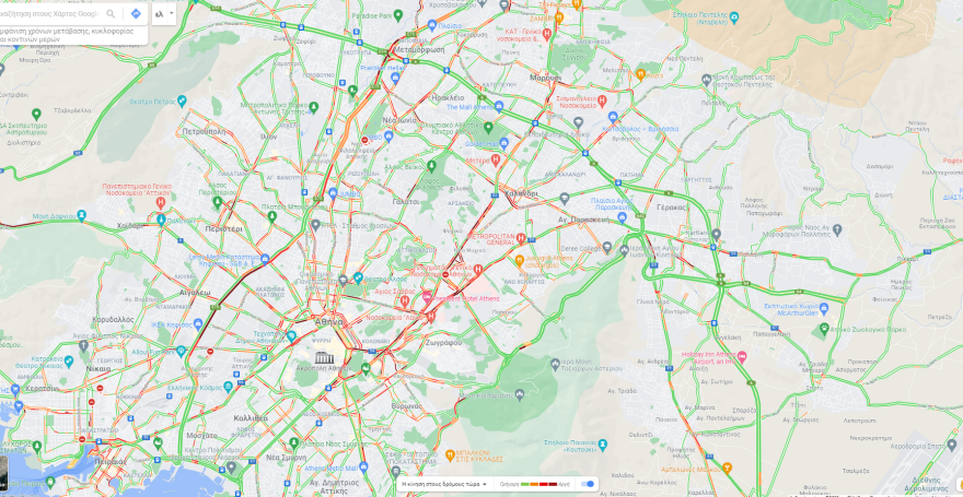 Κίνηση στους δρόμους: Παραμένει κλειστή η λεωφόρος Κατεχάκη - Δείτε πού έχει μποτιλιάρισμα 