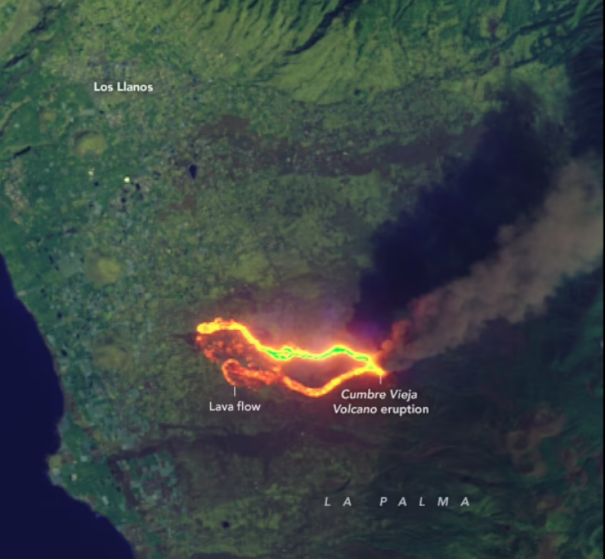 Λα Πάλμα: Νέο ποτάμι λάβας από το ηφαίστειο Κούμπρε Βιέχα - Εντυπωσιακές εικόνες από το διάστημα