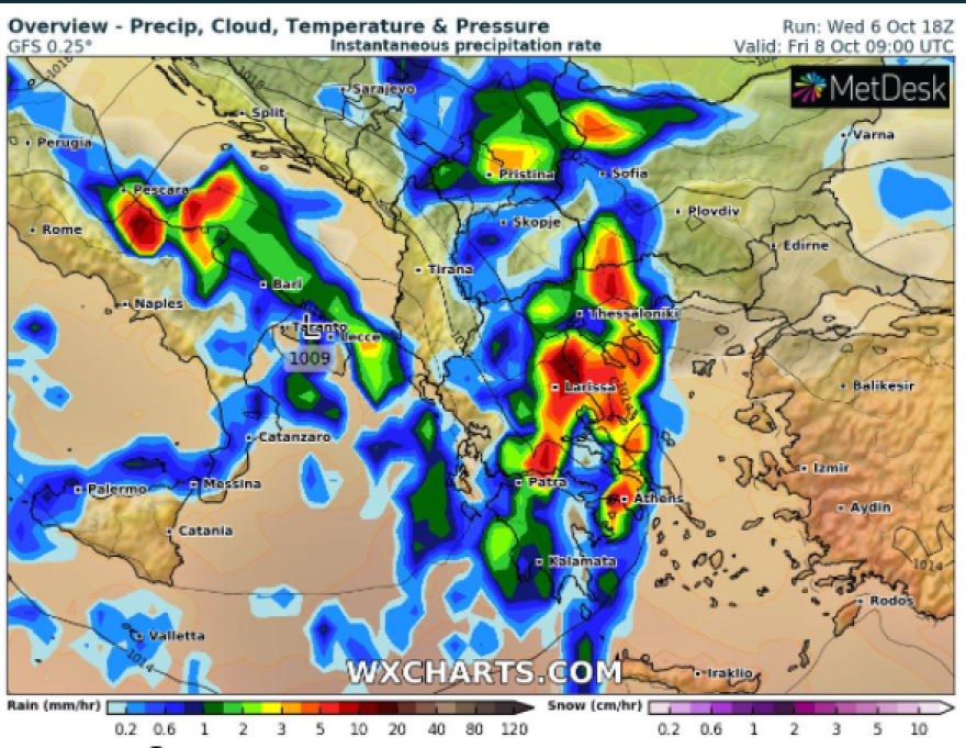 Κακοκαιρία «Αθηνά»: Καταιγίδες, χαλαζοπτώσεις και θυελλώδεις άνεμοι - Δείτε πού θα είναι έντονα τα φαινόμενα