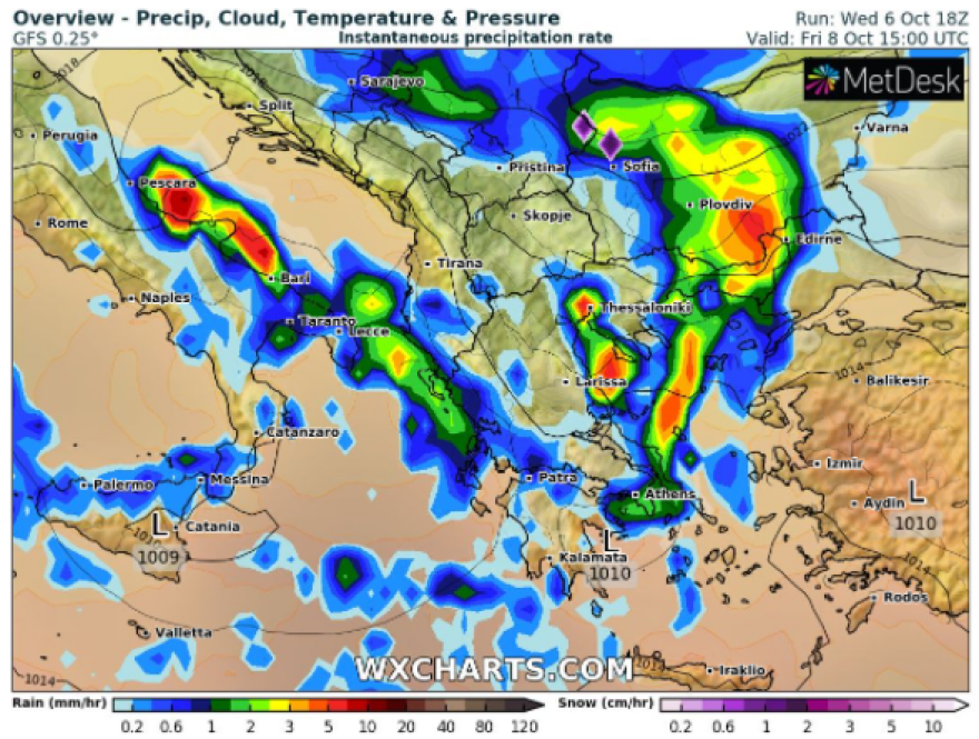 Κακοκαιρία «Αθηνά»: Καταιγίδες, χαλαζοπτώσεις και θυελλώδεις άνεμοι - Δείτε πού θα είναι έντονα τα φαινόμενα