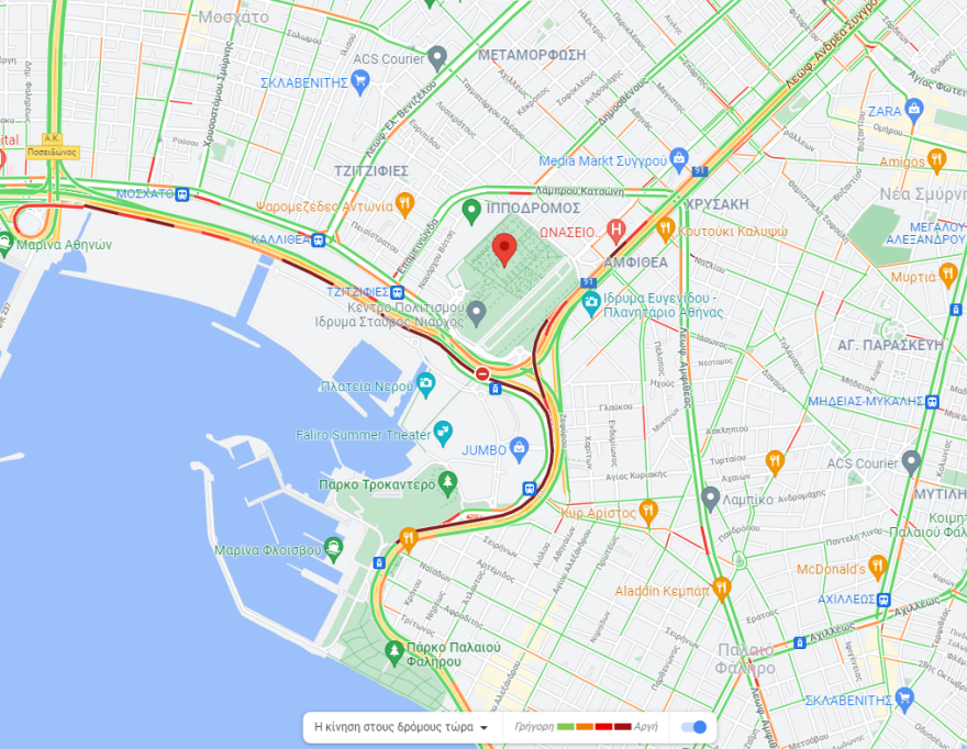 Αυξημένη η κίνηση στην παραλιακή λόγω τροχαίου 