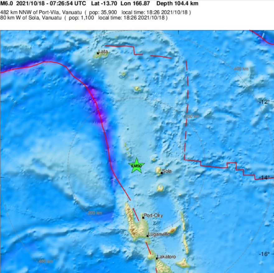 Ισχυρός σεισμός 6,1 Ρίχτερ στα νησιά Βανουάτου στον Ειρηνικό