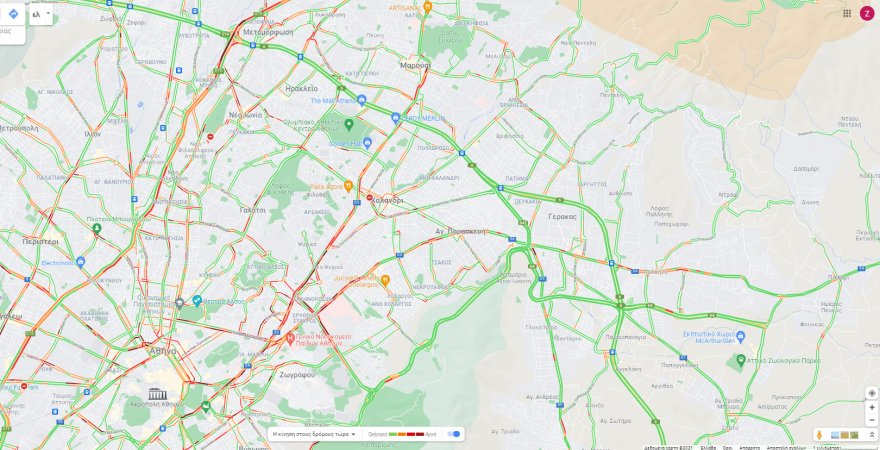 Κίνηση στους δρόμους: Πού έχει μποτιλιάρισμα στην Αθήνα, καθυστερήσεις επί της Κηφισίας - Live εικόνα