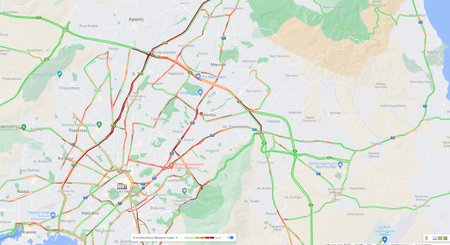 Κίνηση στους δρόμους: Μποτιλιάρισμα χιλιομέτρων στον Κηφισό - Πρώτη ημέρα εφαρμογής του Δακτυλίου στο κέντρο  - Δείτε live εικόνα 