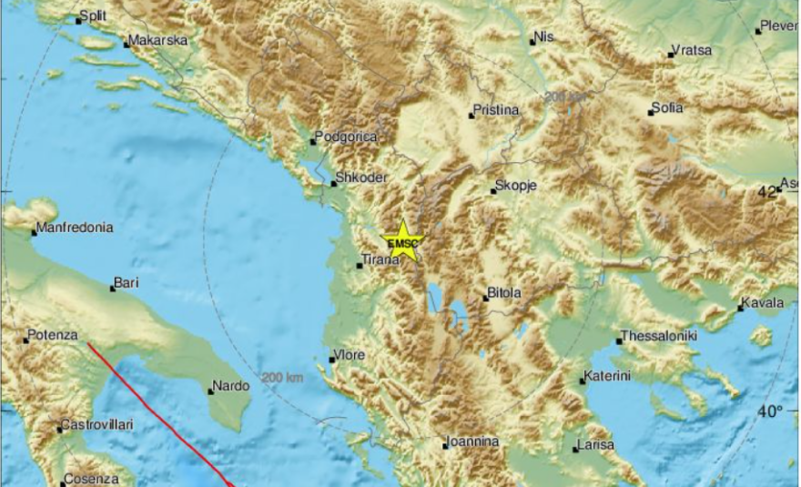Σεισμός τώρα 4,7 Ρίχτερ στην Αλβανία, κοντά στα Τίρανα