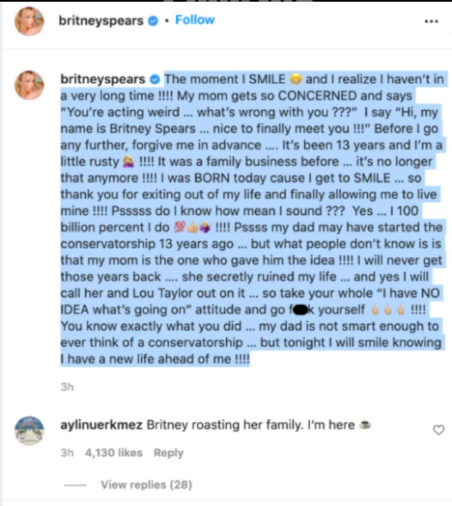 Μπρίτνεϊ Σπίαρς: Τώρα τα βάζει με τη μητέρα της, κατηγορώντας την ότι κρύβεται πίσω από την ιδέα της «κηδεμονίας»