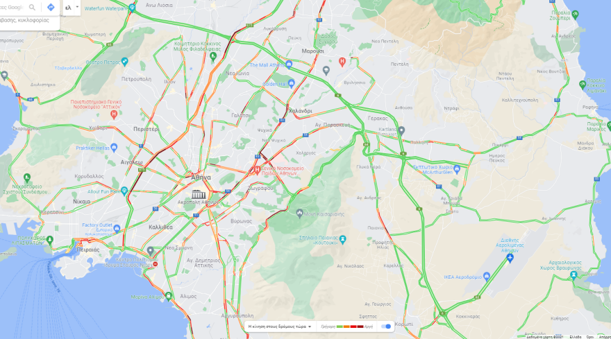 Κίνηση στους δρόμους: Μποτιλιάρισμα τώρα σε Κηφισίας, Κατεχάκη - Δείτε πού υπάρχουν καθυστερήσεις