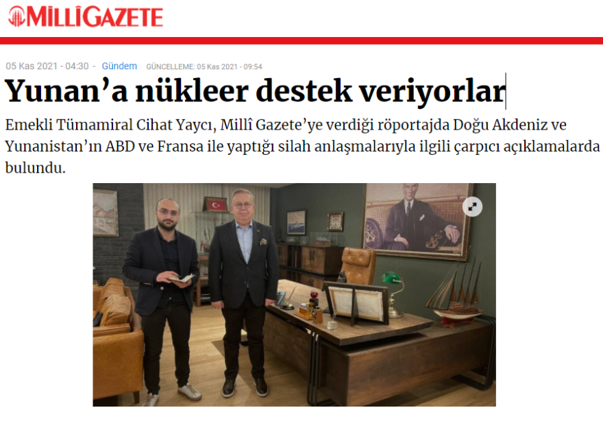 Θεωρητικός της «Γαλάζιας Πατρίδας»: «Η Ελλάδα απειλεί την Τουρκία με τα πυρηνικά της Γαλλίας»