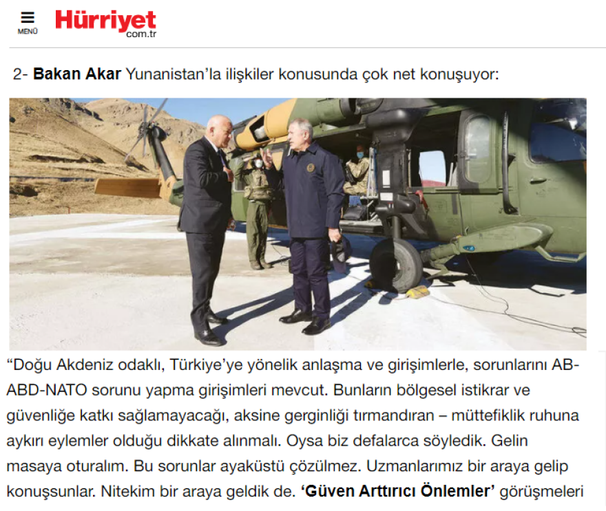 «Η ελληνογαλλική συμφωνία βλάπτει τα συμφέροντα του ΝΑΤΟ», δηλώνει προκλητικά ο Ακάρ