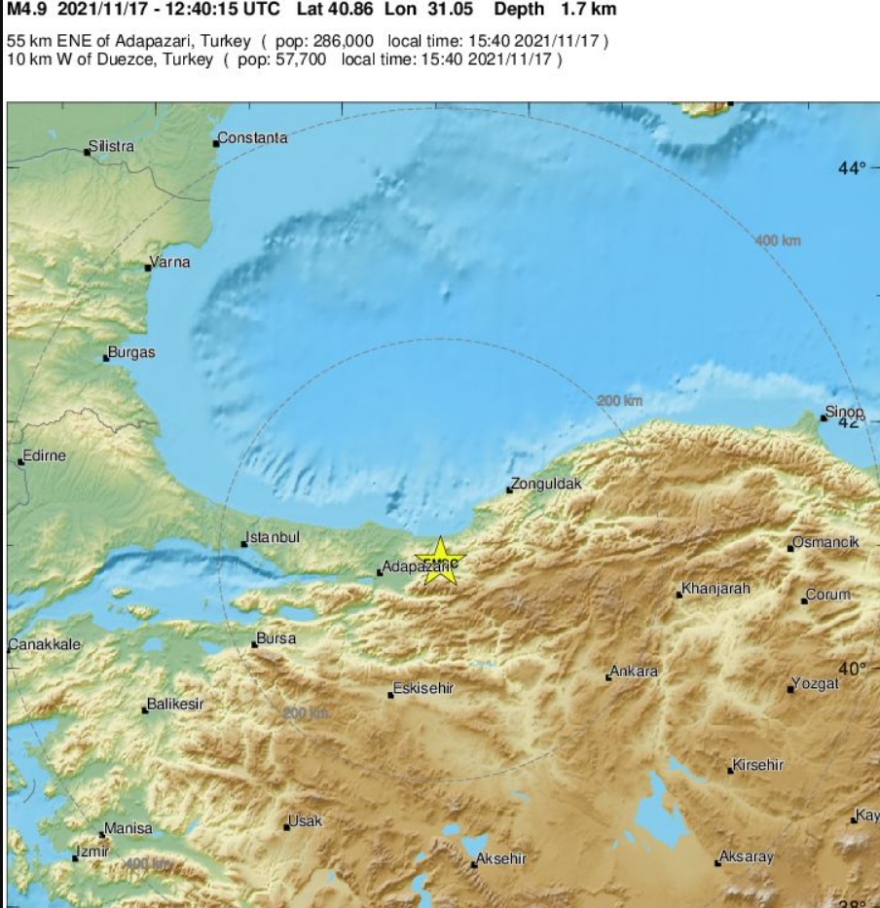 Σεισμός τώρα 5,2 Ρίχτερ στη δυτική Τουρκία